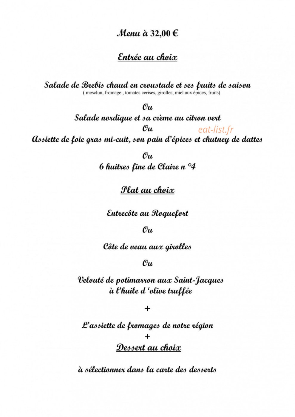 La table du chef — carte page 3