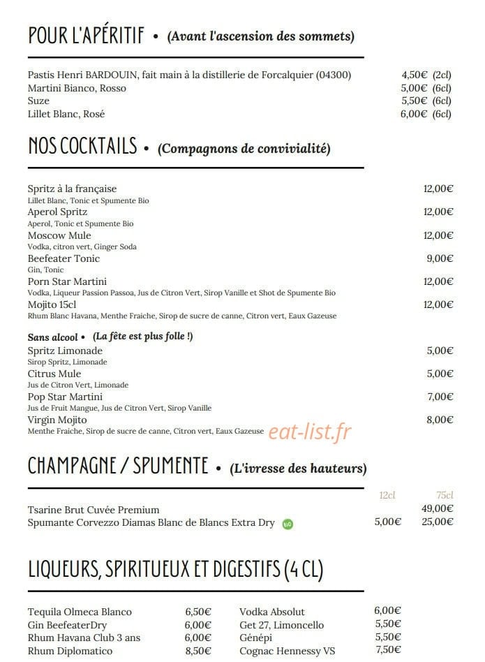 La Table du Refuge — carte page 3