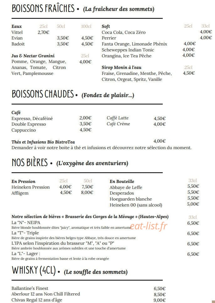 La Table du Refuge — carte page 6