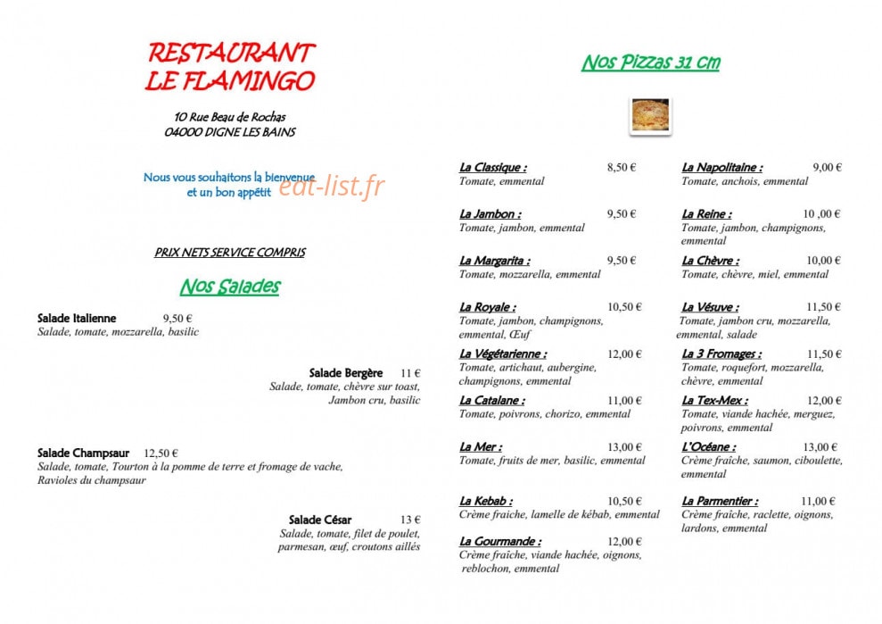 Le flamingo — carte page 1