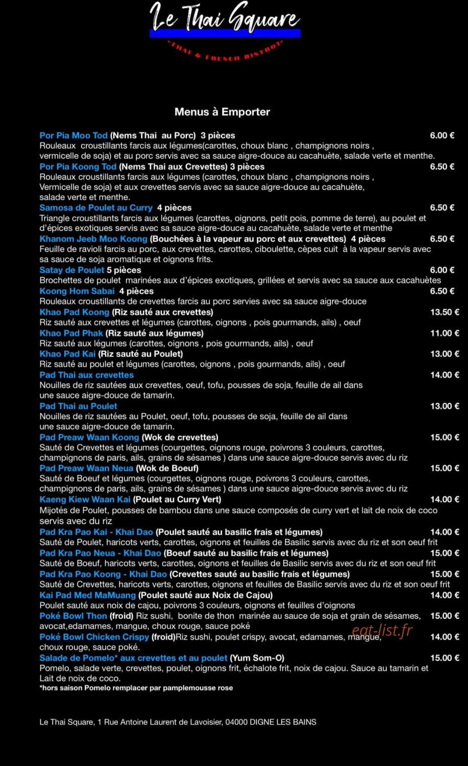 Le Thai Square — carte page 2