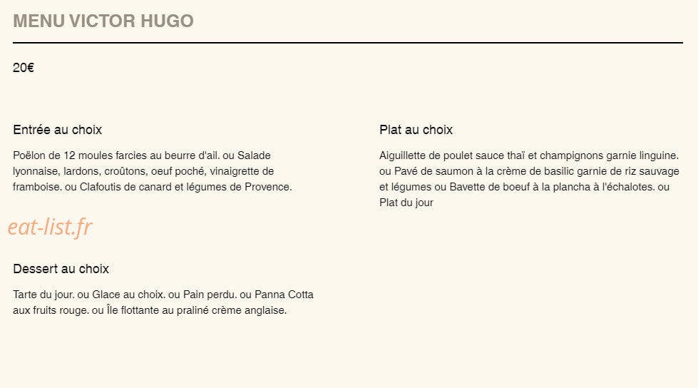 Le Victor Hugo — carte page 6