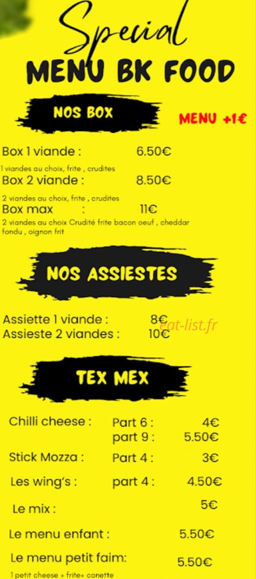 BK Food — carte page 2