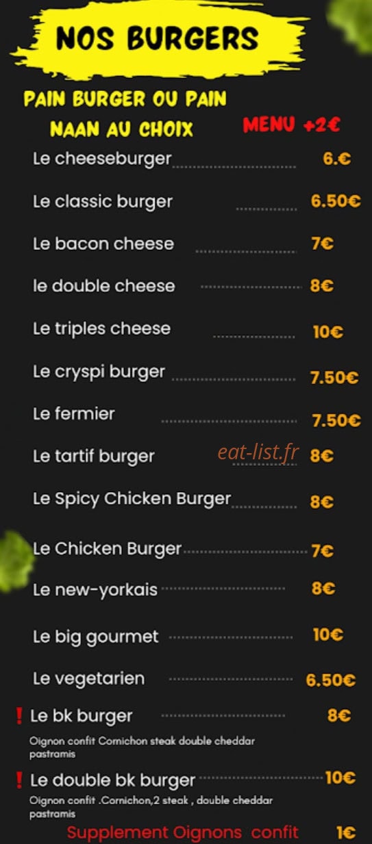 BK Food — carte page 3