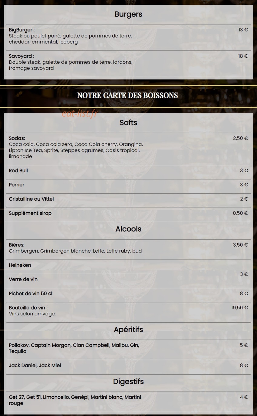 Blue Lounge — carte page 2