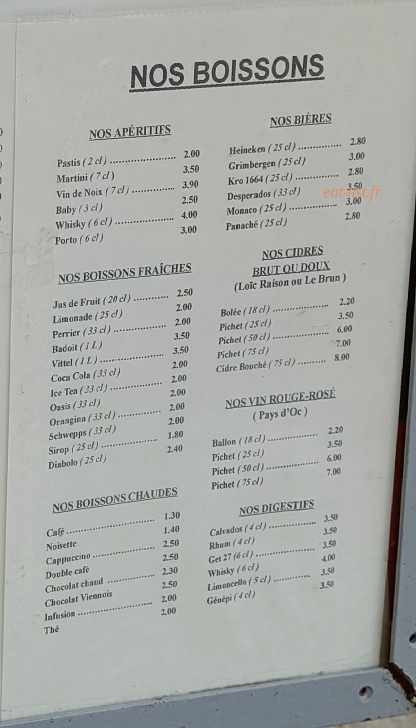 Crêperie du Soubeyran — carte page 3
