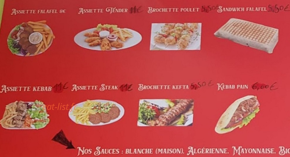 Délice kebab İstanbul — carte page 1