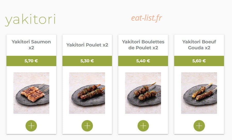 Eat sushi — carte page 18