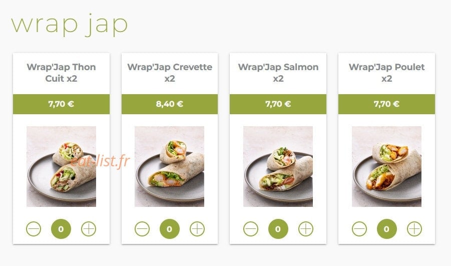 Eat sushi — carte page 15