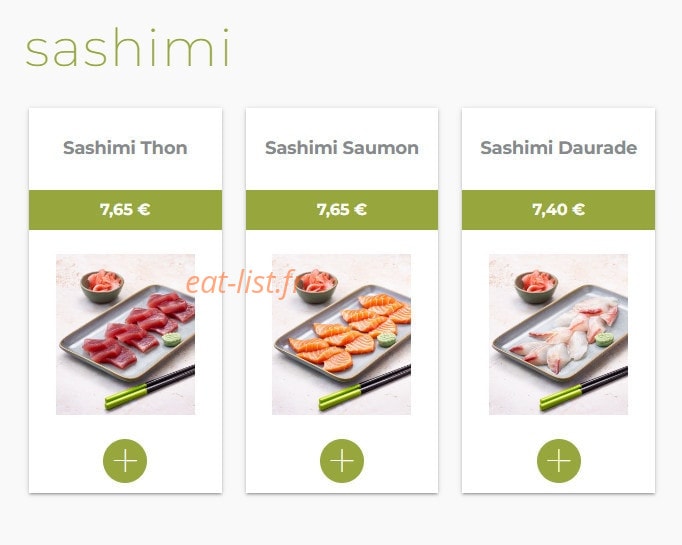 Eat sushi — carte page 8