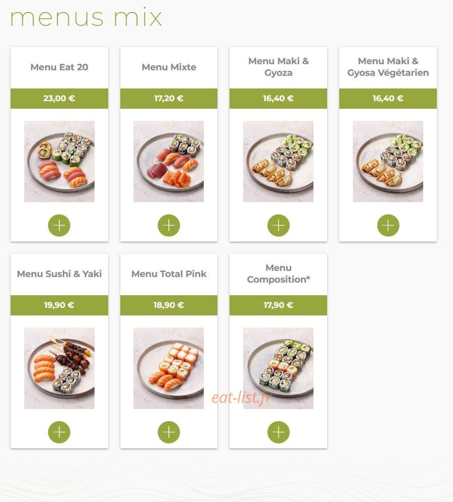 Eat sushi — carte page 3