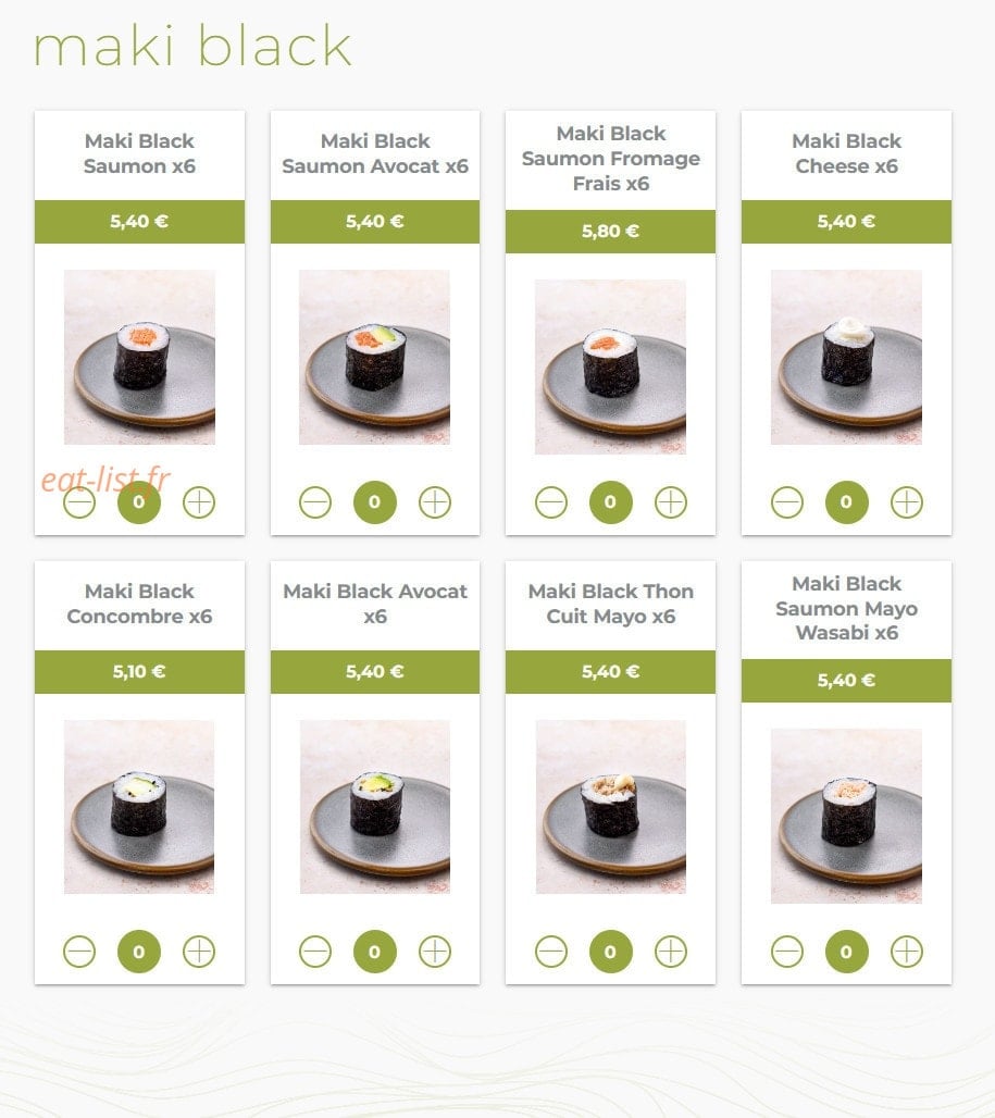 Eat sushi — carte page 12