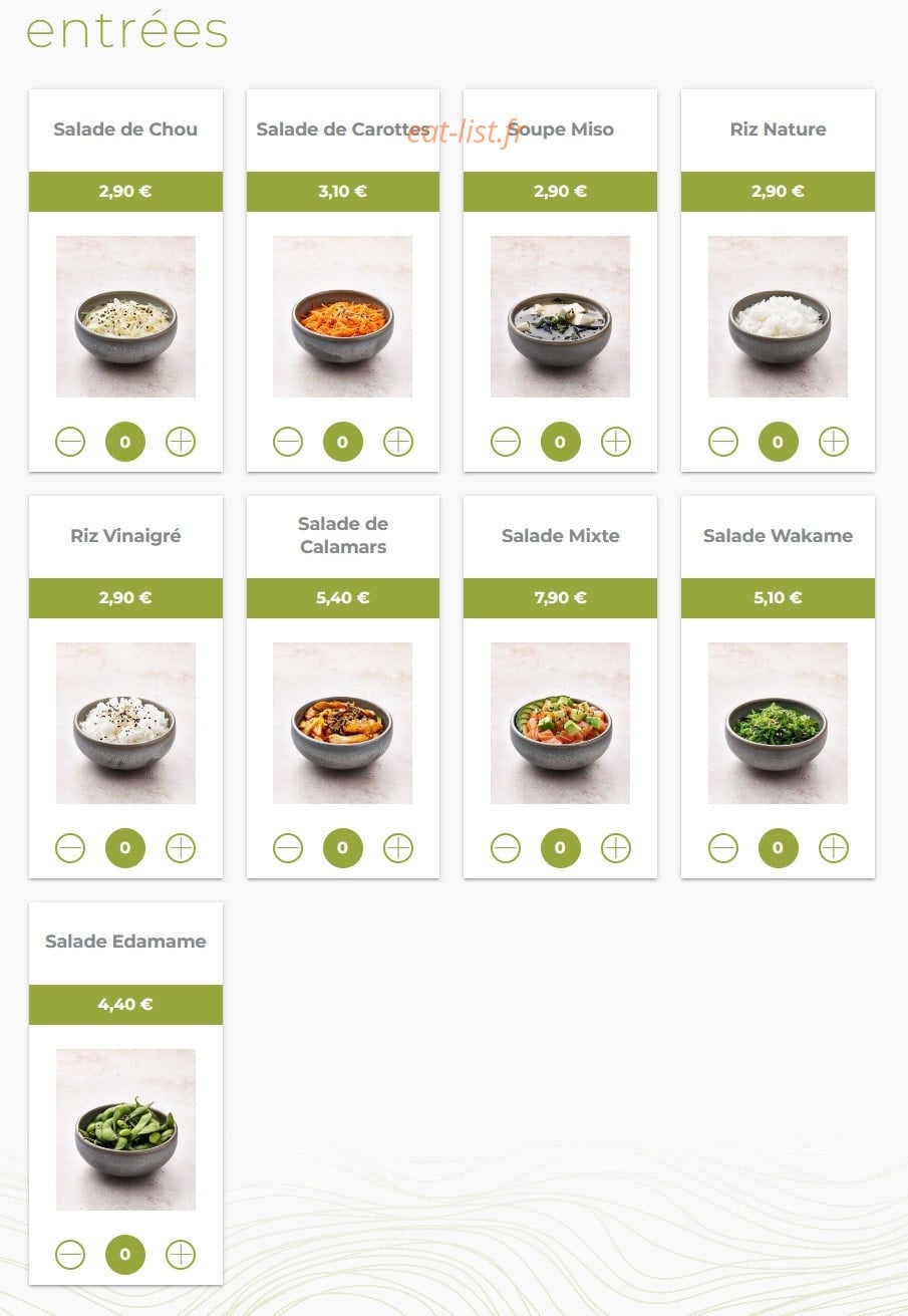 Eat sushi — carte page 5