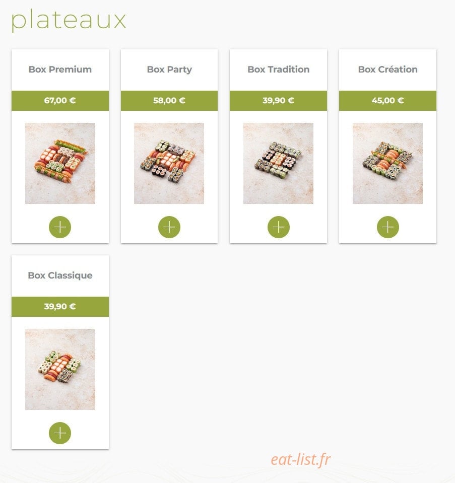 Eat sushi — carte page 4