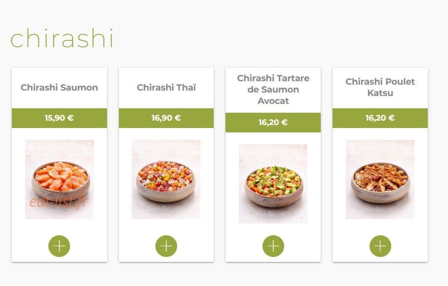 Eat sushi — carte page 16