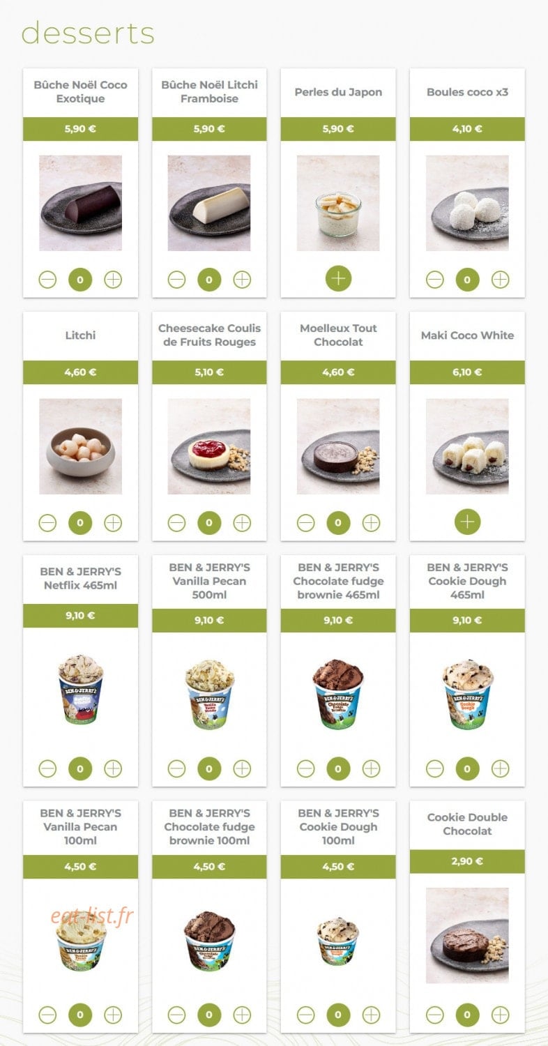 Eat sushi — carte page 20