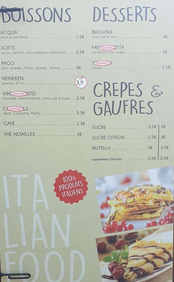 Italian Food — carte page 2
