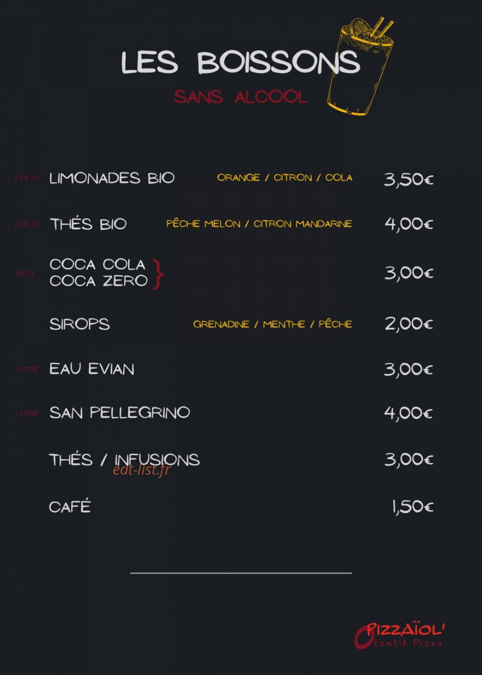 O Pizzaïol' — carte page 5