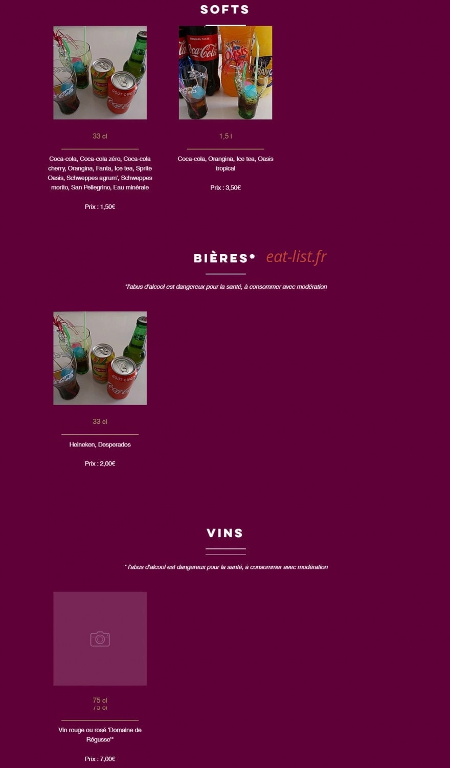 Pizza de la plaine — carte page 10