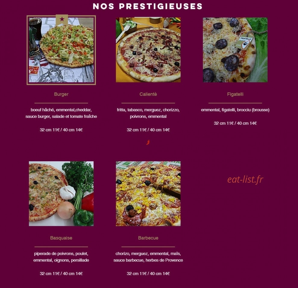 Pizza de la plaine — carte page 4