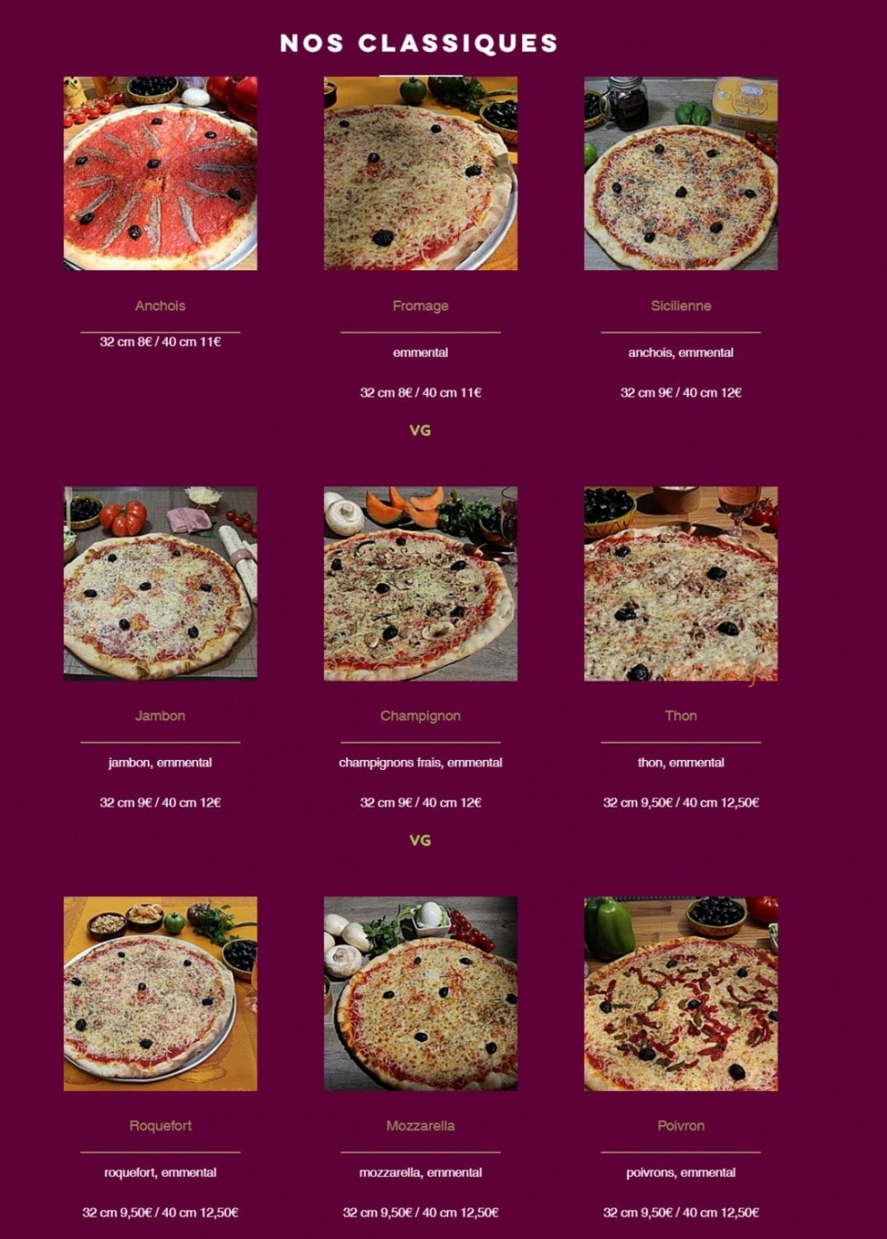 Pizza de la plaine — carte page 1