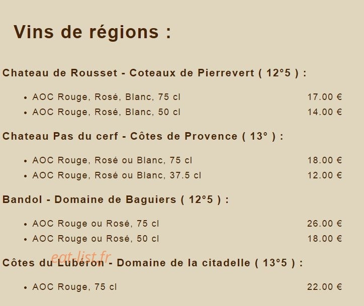 Hôtellerie du Roc — carte page 16