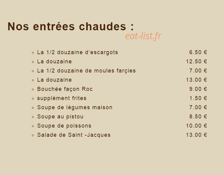 Hôtellerie du Roc — carte page 2