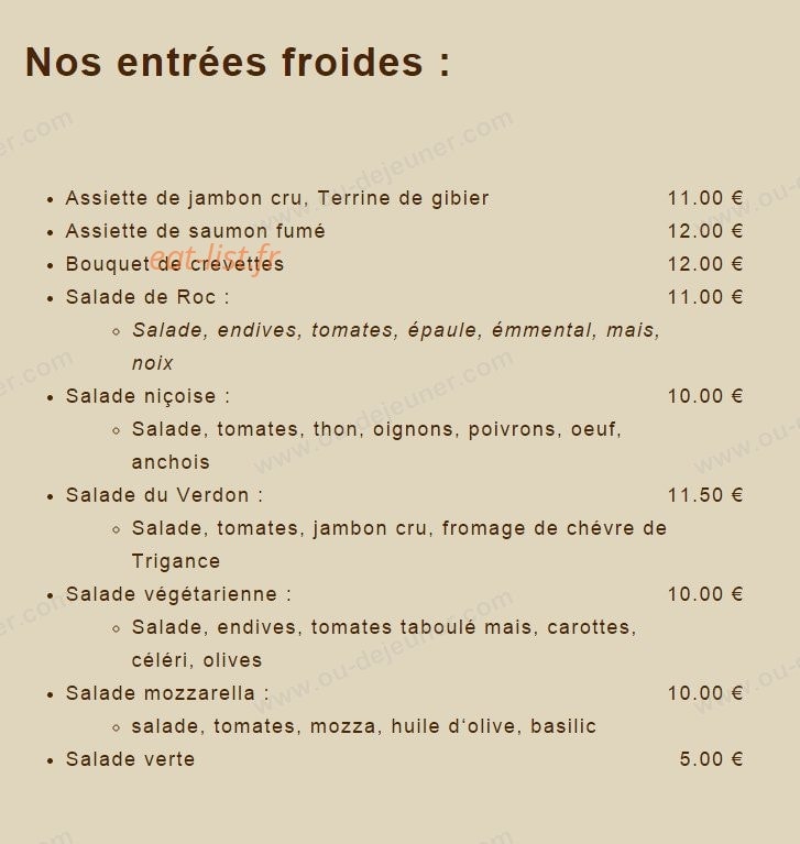 Hôtellerie du Roc — carte page 1
