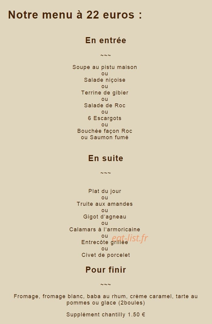 Hôtellerie du Roc — carte page 14