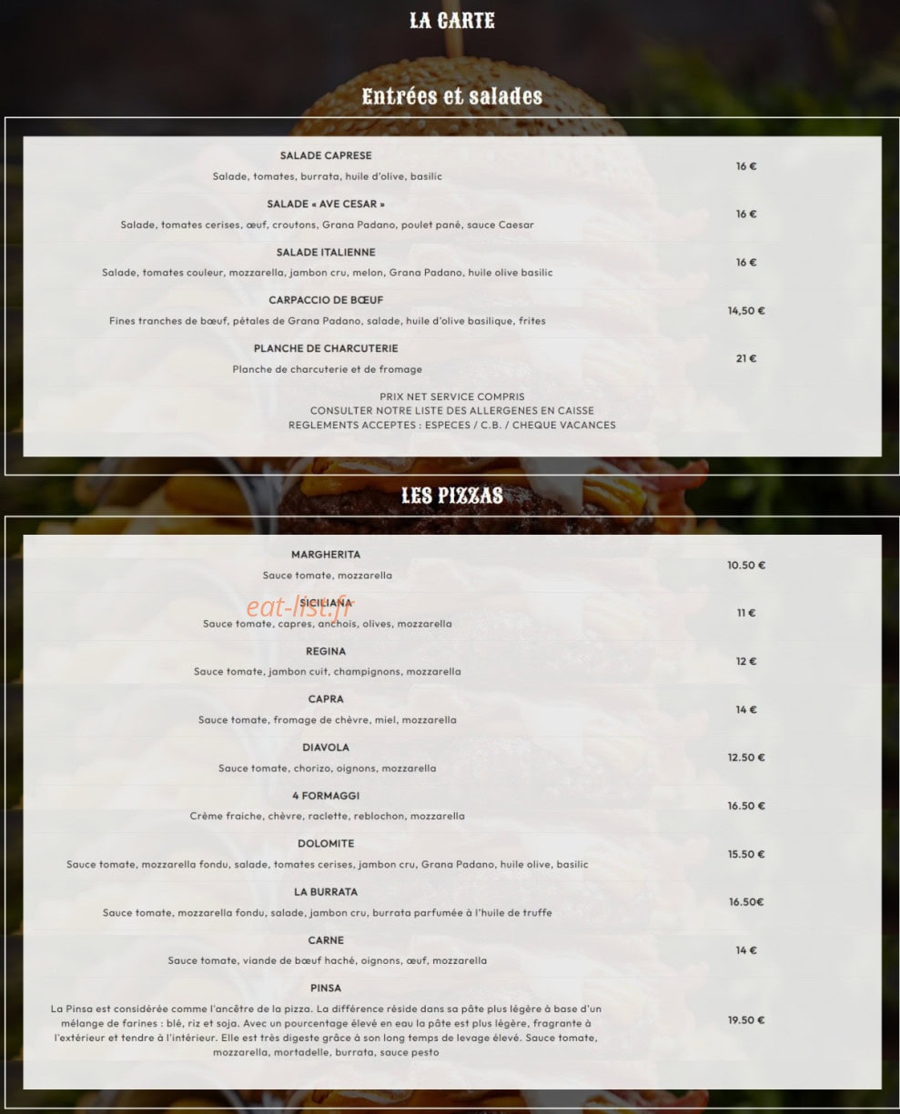 Idéal Bar — carte page 1