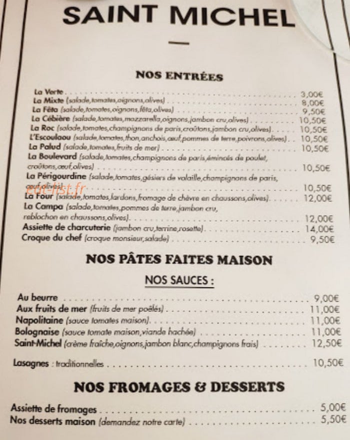 Le Saint Michel — carte page 1