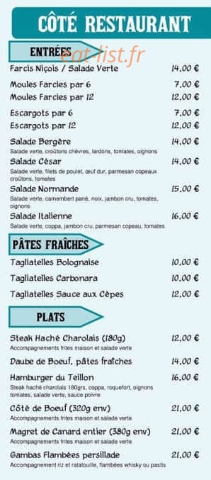 Auberge du Teillon — carte page 2