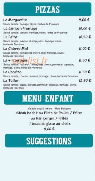 Auberge du Teillon — carte page 3