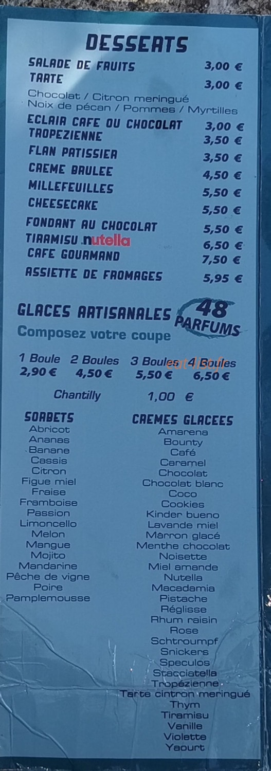 Joe Le Snacky — carte page 4
