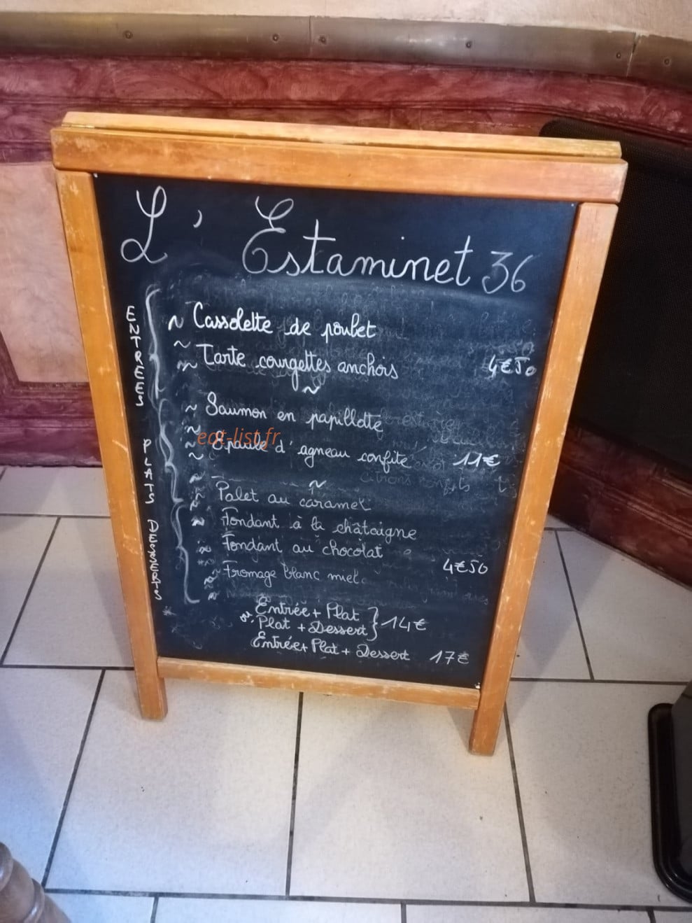 L'Estaminet 36 — carte page 1