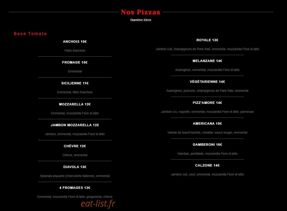 Pizz’Amore — carte page 1