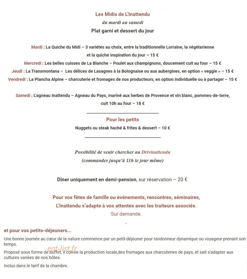 L'inattendu — carte page 1