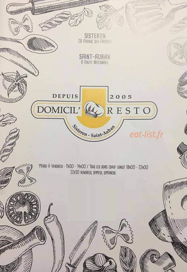 Domicil'resto — carte page 1