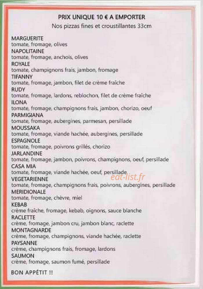 La Casa Mia — carte page 1