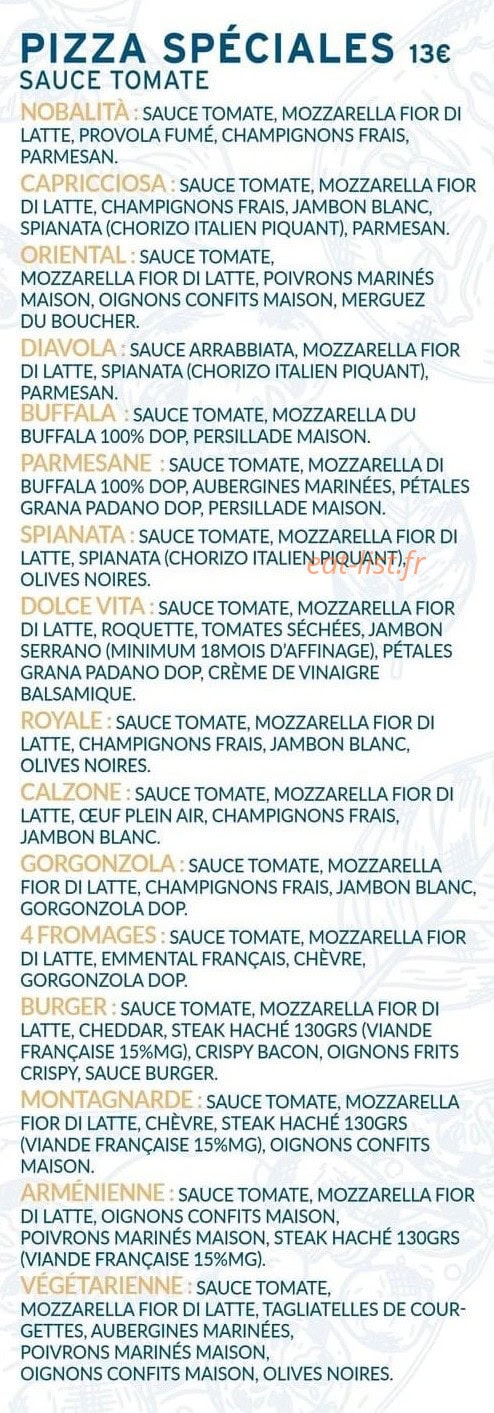 Nonna Pizza — carte page 2