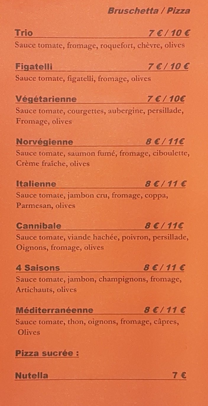 Pizza O'Delta — carte page 3