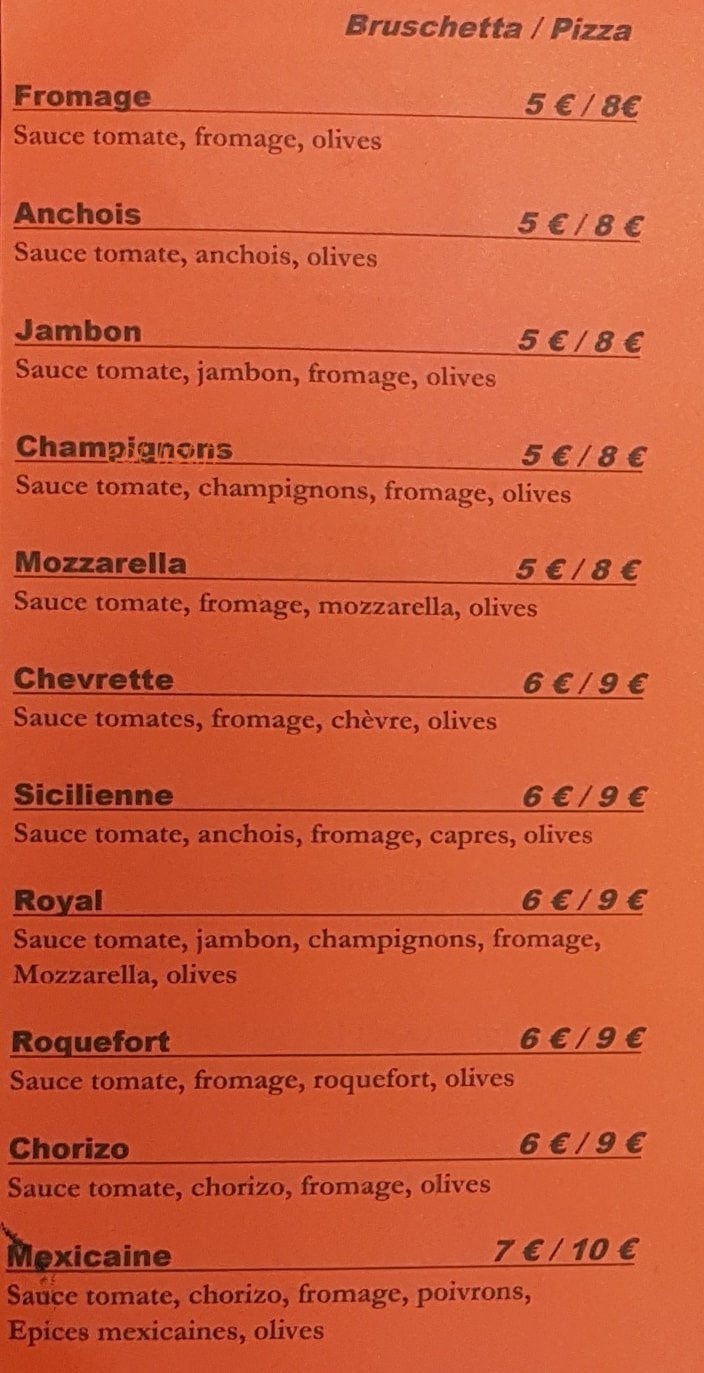 Pizza O'Delta — carte page 2