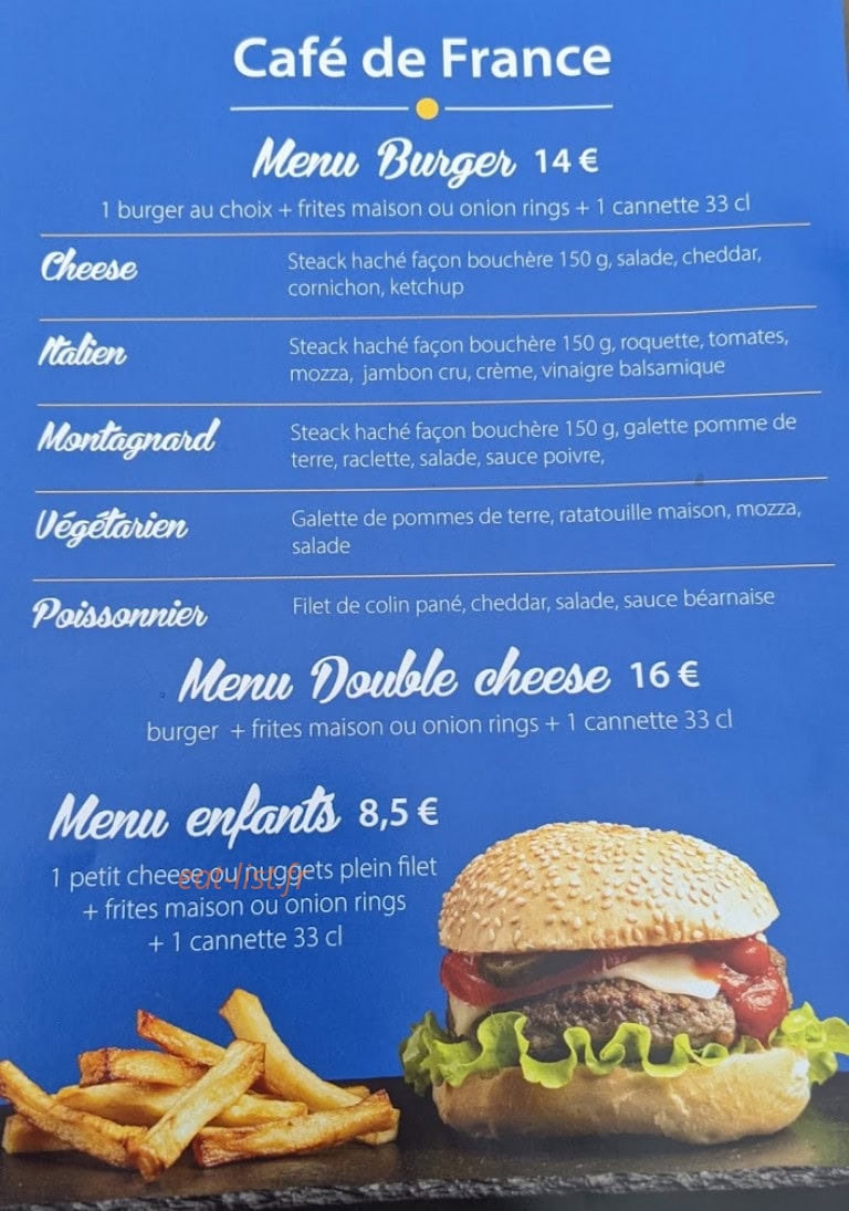 Café de France — carte page 1