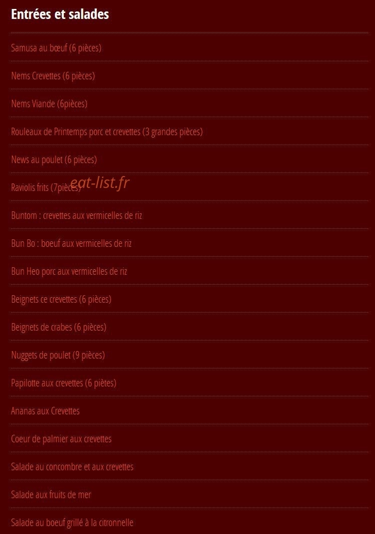 New Saigon — carte page 1