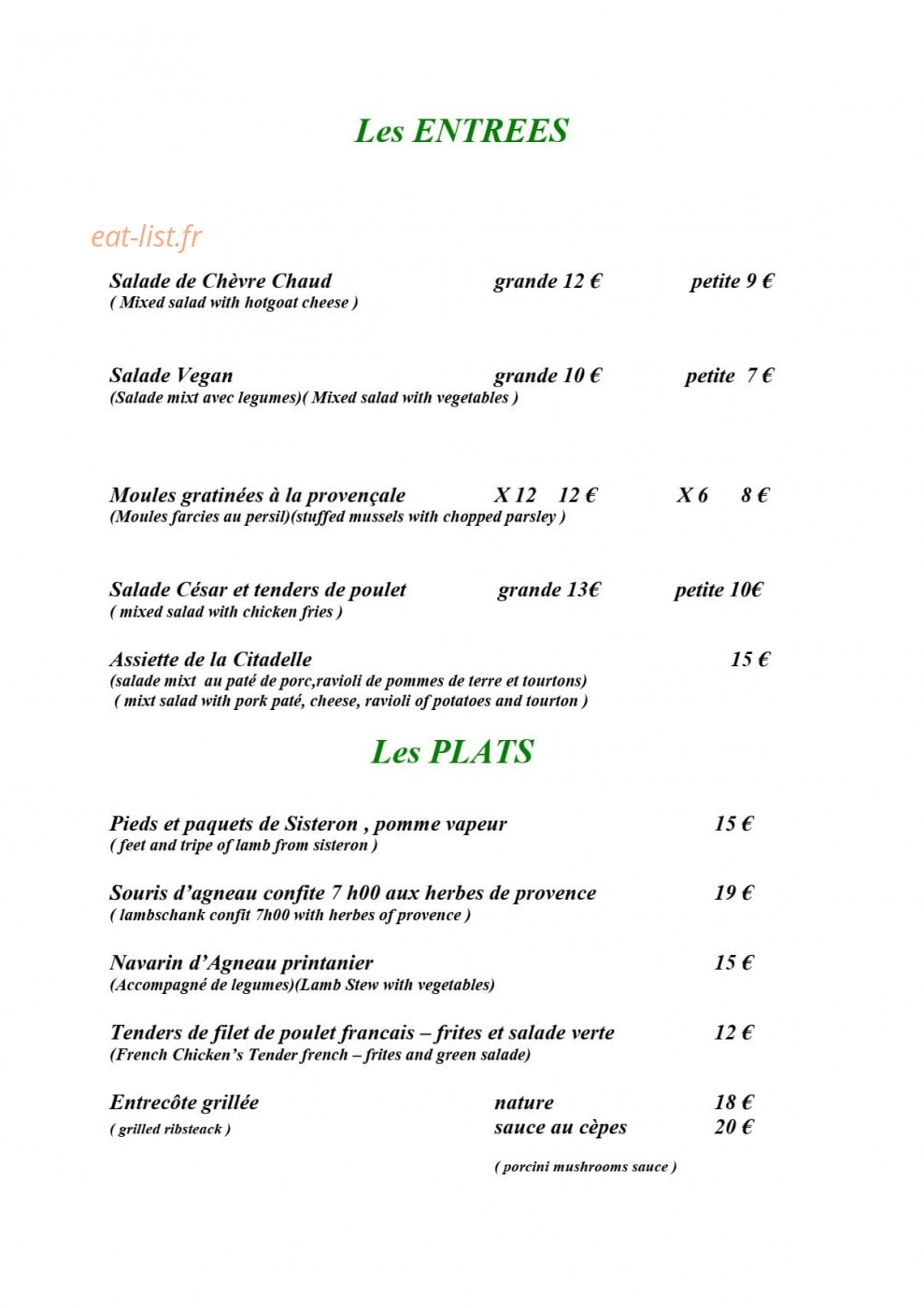 La Nouvelle Citadelle — carte page 1