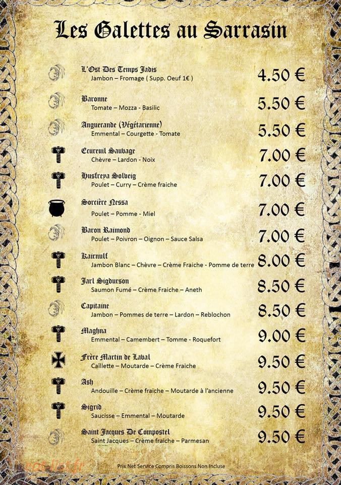 Le Calice des Temps Jadis — carte page 1