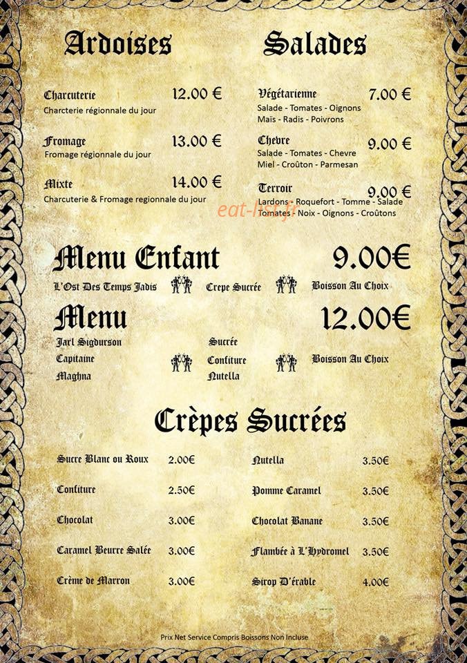 Le Calice des Temps Jadis — carte page 4
