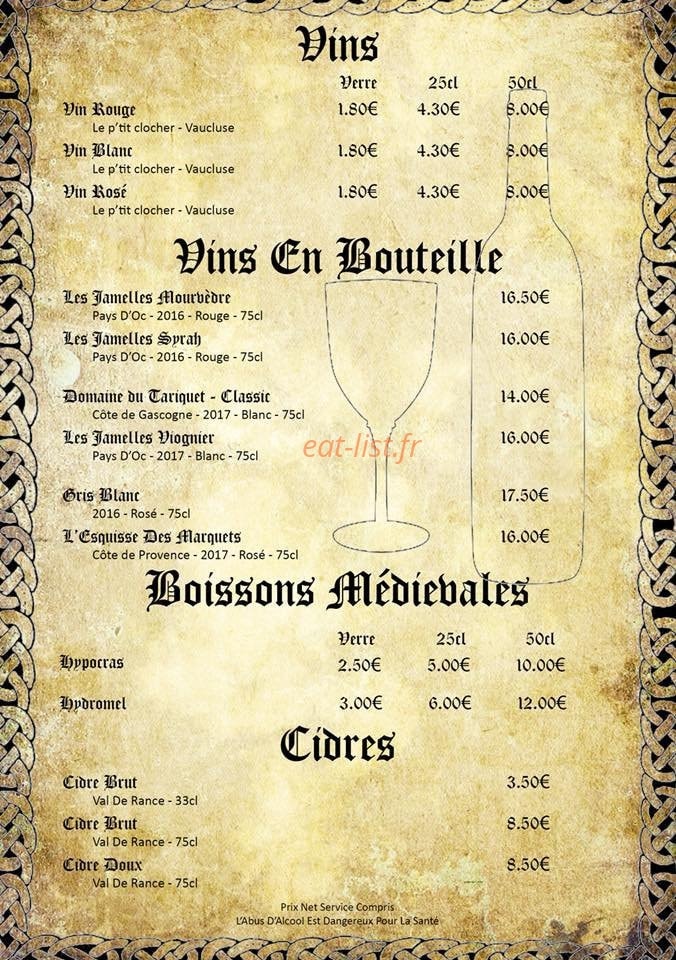 Le Calice des Temps Jadis — carte page 2