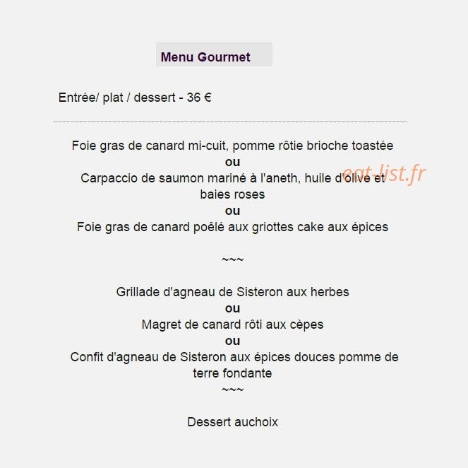 Le Mas des Saveurs — carte page 4