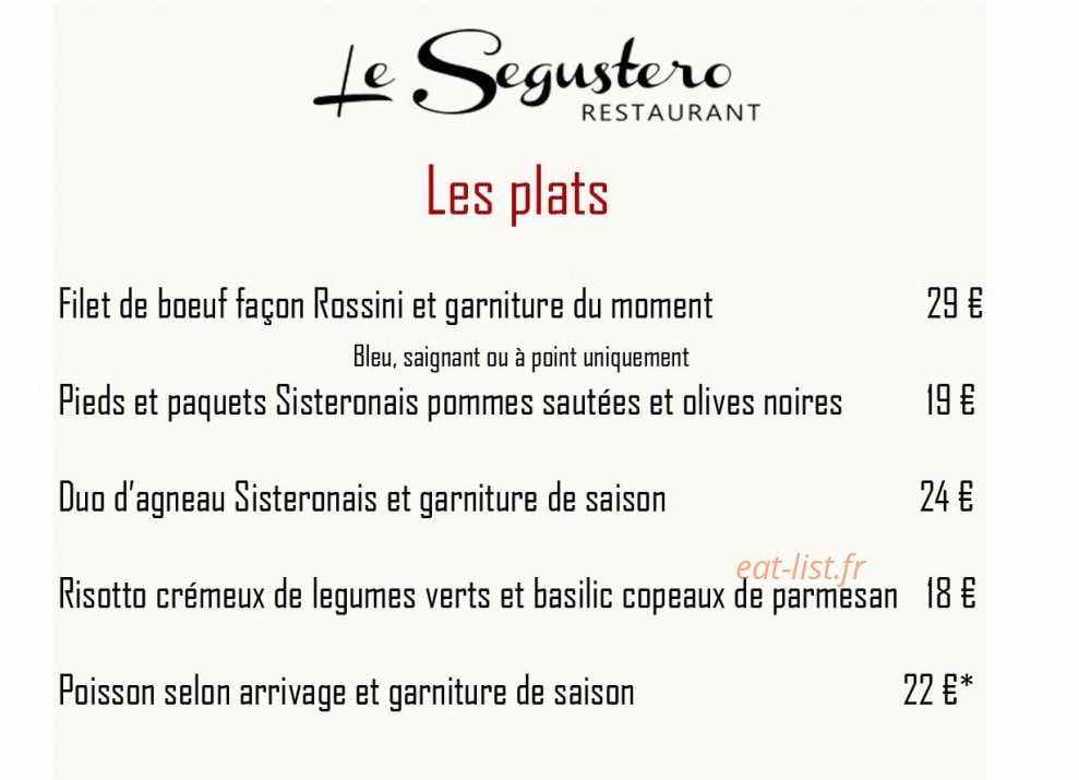 Le Segustero — carte page 2